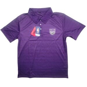 Sacramento Kings NBA‎ Purple Striped Polo Shirt Men's Size Large - NWT Foco